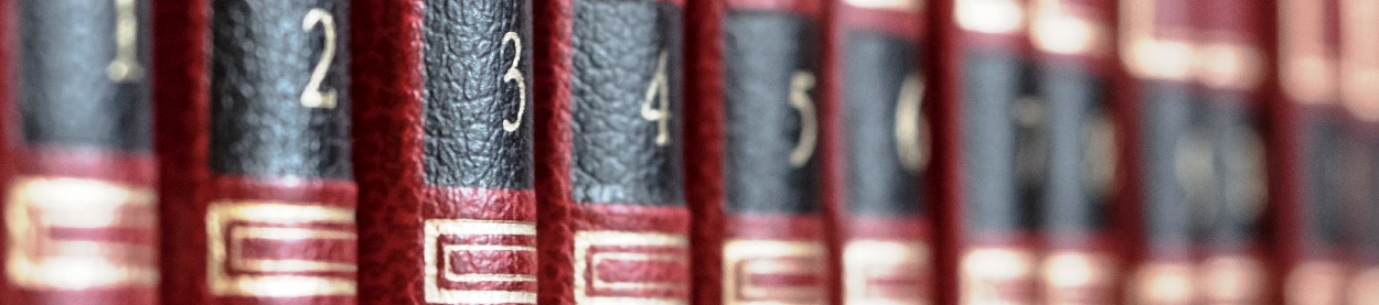 Close-up photo of books on a bookshelf